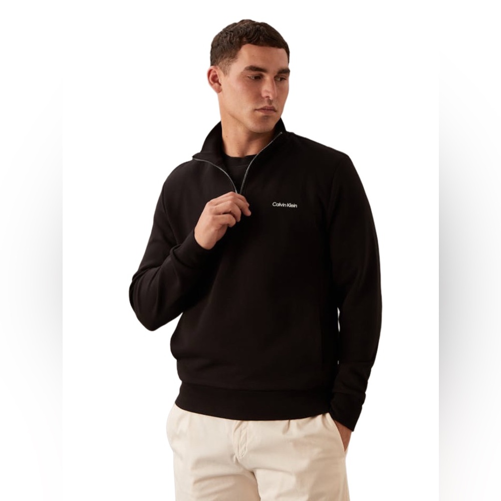 Calvin Klein Men's Black Half-Zip Pullover Sweater